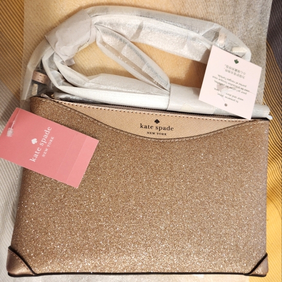 kate spade Handbags - Kate Spade Rosegold Crossbody Bag NWT